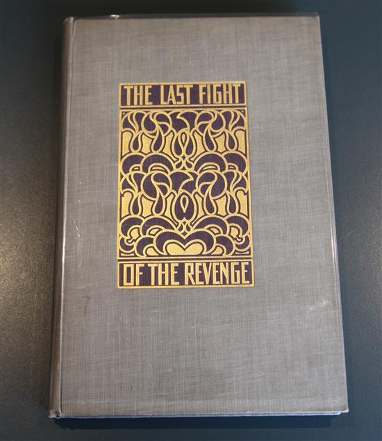 Raleigh, Sir Walter - The Last Fight of the Revenge, illustrated by Frank Brangwyn, 8vo, cloth gilt, some